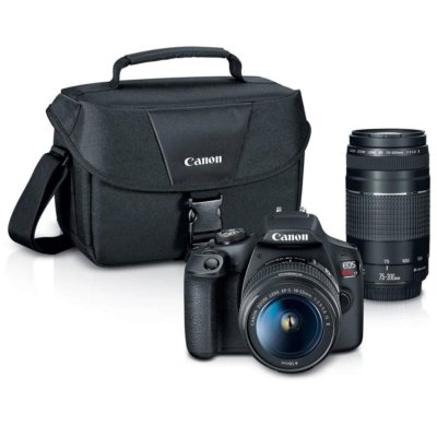 EOS Rebel T7 DSLR Camera with EF-S 18-55mm f/3.5-5.6 IS II Lens and EF 75-300mm f/4-5.6 III Lens