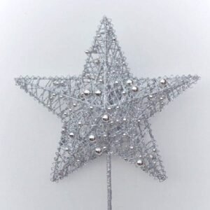 Silver Tree Top Star – 30 cm