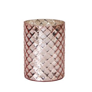 Champagne sparkles glass vase- 4 inches high- table top perfect
