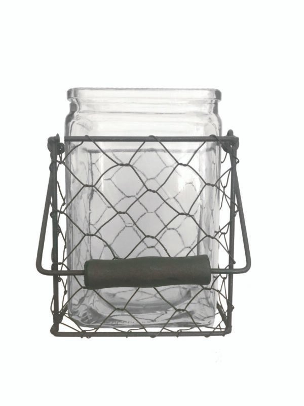 Wired-basket Glass Vase