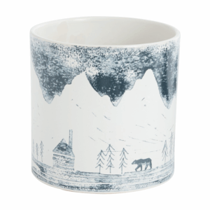 Bear and Mountains Cachepot- Ceramic