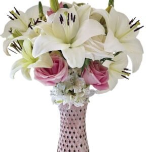Pink Roses & Cloud Lilies Bouquet