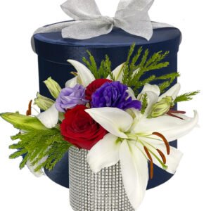 Roses & Pines Hatbox Bouquet