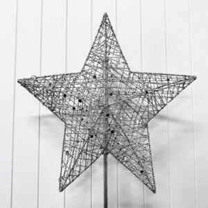 Silver Tree Top Star – 60 cm