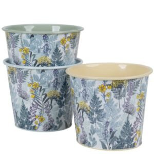 Botanical Metal Cachepot 7 x 6.5″