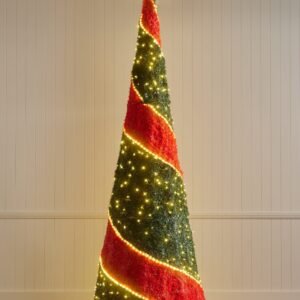 Pre-Lit Roma Cone Style Christmas Tree – Green with Warm White LED – 3m
