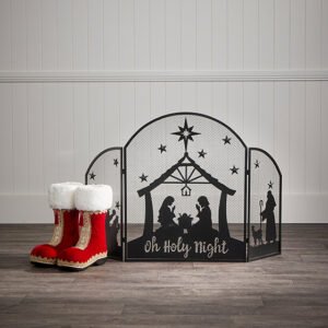 Christmas Fireplace Screen – Oh Holy Night