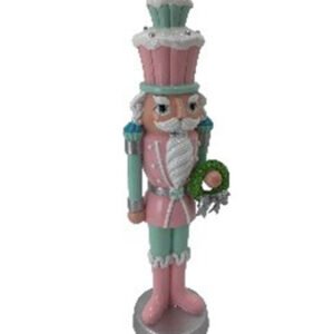 42cm Pastel Christmas Soldier with Wreath