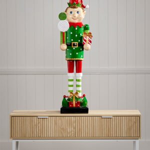 93cm Red and Green Elf Nutcracker with Lollipop