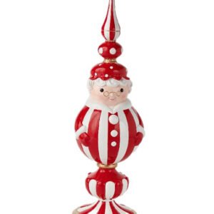Red and White Mrs Claus Finial