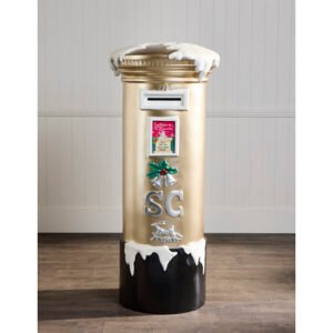 1.38m White and Gold Mailbox