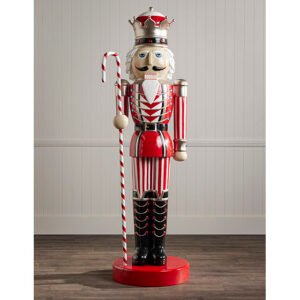 2m Red, White and Black Nutcracker with Candy Cane Right