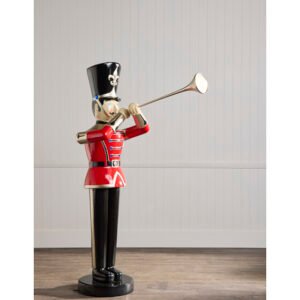 1.8m Black, Red and Gold Soldier with Trumpet