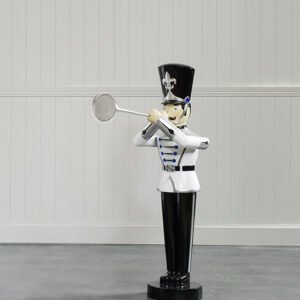 1.2m Black, White and Silver Soldier with Trumpet
