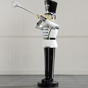 1.8m Black, White and Silver Soldier with Trumpet