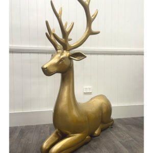 1.34m Sitting Gold Stag