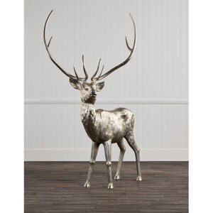 Silver Male Stainless Steel Reindeer