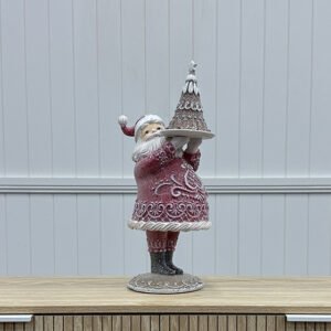 Red Santa with Gingerbread Tree Cake