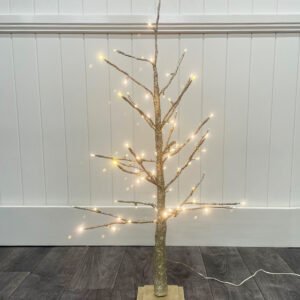 Champagne Gold Tree – Pre-lit Artificial Christmas Tree – Champagne- 4 foot