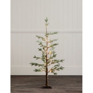 Frosted Pine Christmas Tree Small – Pre-lit Artificial Christmas Tree – Green – 4 foot