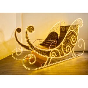4.1m LED Copper Carpet Sleigh with Warm White Lights
