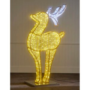 2m Gold Male Reindeer with Silver Antlers