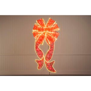1.25m Red and Gold Light Up Bow