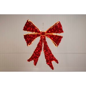 1.5m LED Red and Gold Bow