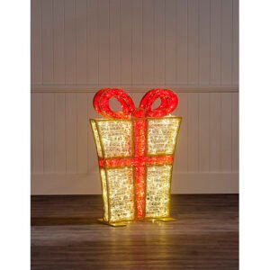 1m Red and Gold Light Up Gift Box