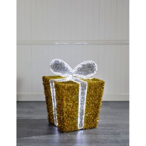 1m Gold and Silver 3D Light Up Gift Box