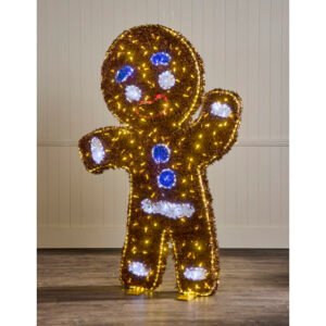 1.8m Light Up Brown Gingerbread Man