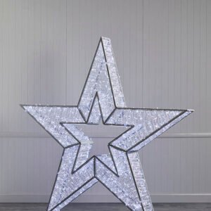 1.2m Silver Light Up Star