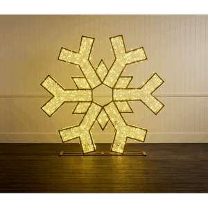 1.26m Gold Light Up Snowflake