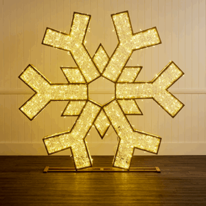 2.09m Gold Light Up Snowflake