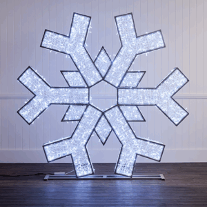 1.26m Silver Light Up Snowflake