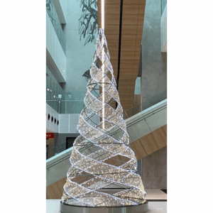 6.25m Gold and Silver Light Up Spiral Tree