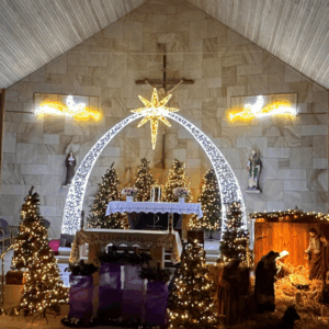 Light Up Silver and Gold Star Arch