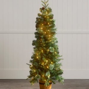 Pre-Lit Potted Tree – Green – 5 foot
