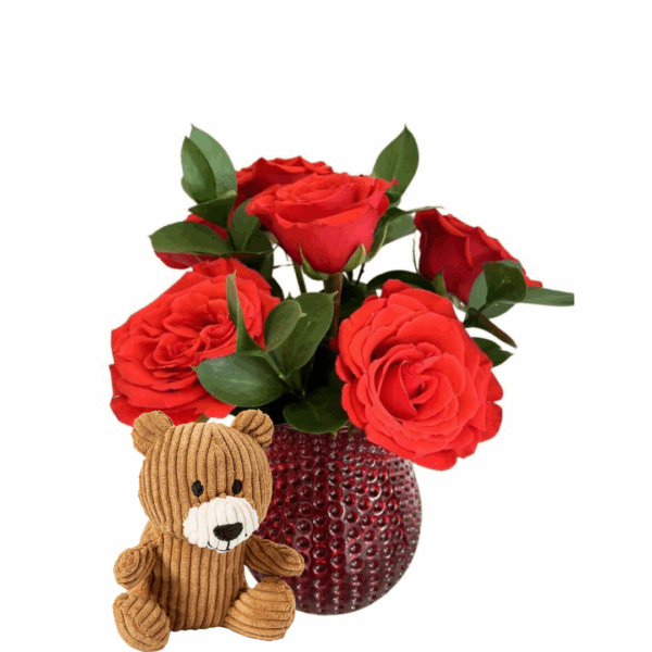 Red Roses & Ruscus