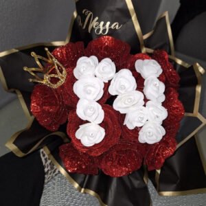 Personalized Glittery Eternal Rose Bouquet Letter