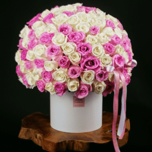 Pink & White Roses - HatBox