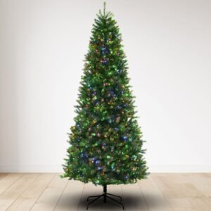 9 ft Slim Montauk Fir Christmas Tree with 1100 3mm Dual Color, Twinkle lights - 9 Function, 69D
