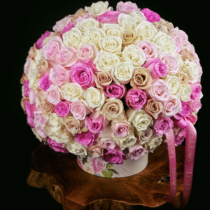 Pink Deluxe Roses - HatBox