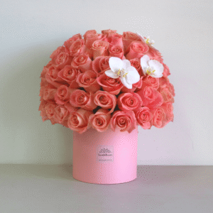 Pink Roses HatBox - Orchids